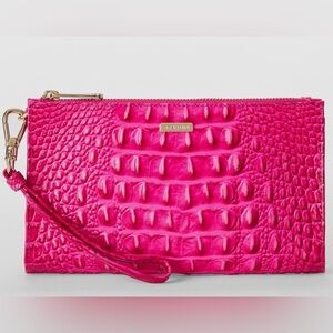 Brahmin Pink Crocodile Embossed Clutch